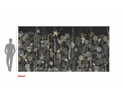 Papier peint photo avec motifs marins et fond sombre