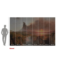 Papier peint photo avec motif de paysage et indications de taille