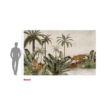 Fototapete mit Dschungelmotiv, Palmen und Tigern