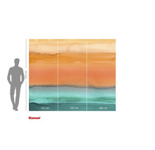 Papier peint photo Komar avec dégradé de couleurs et indications de taille