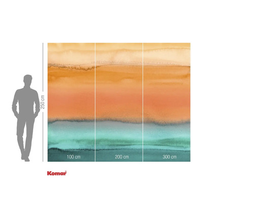 Papier peint photo Komar avec dégradé de couleurs et indications de taille