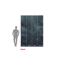 Komar Fototapete mit Palmenmuster und Größenangaben