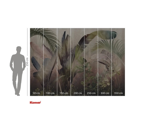Papier peint photo Komar avec motif végétal et indications de taille