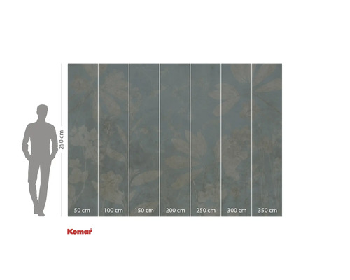 Papier peint photo avec motif floral et indications de taille