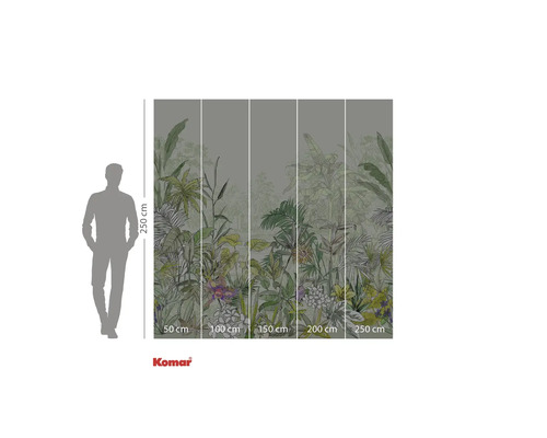 Papier peint photo Komar avec motif de jungle et indications de taille