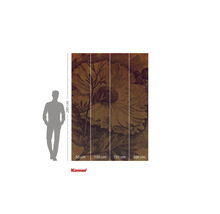 Fototapete mit Blumenmuster, bestehend aus vier Teilen, Abmessungen 280 cm Höhe mal 200 cm Breite