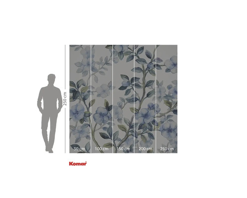 Papier peint photo Komar avec motif floral et dimensions