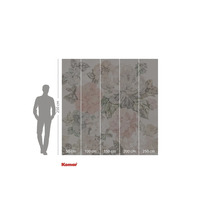 Fototapete mit Blumenmuster und Größenangaben