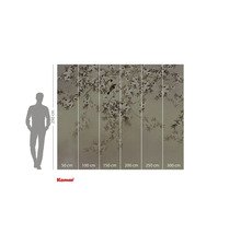 Papier peint photo avec motif floral et motif d'oiseau comme décoration murale