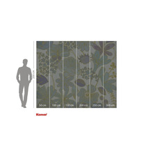 Fototapete mit Blumenmuster und Größenangaben