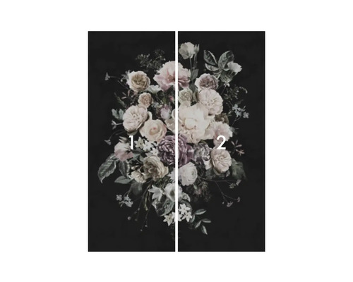 Papier peint photo floral, en deux parties