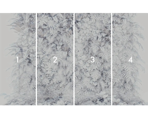 Papier peint photo en quatre parties avec motif de plantes