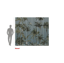 Fototapete mit Palmen und tropischen Vögeln, 250 cm hoch