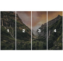 Image murale en quatre parties avec paysage de montagne