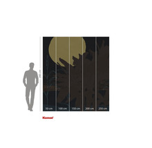 Papier peint photo Komar avec motif de plantes, lune et indications de taille