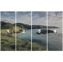 Dekoratives Wandbild mit einer Küstenlandschaft in vier verschiedenen Ansichten