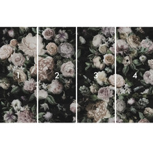 Papier peint photo en quatre parties avec motif floral