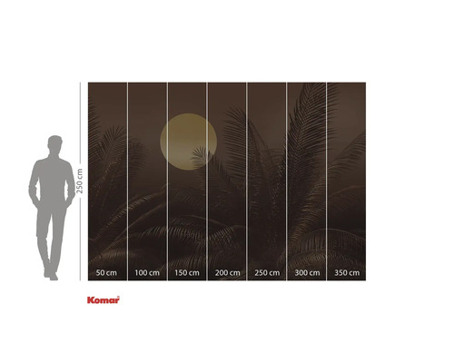 Fototapete mit Palmen und Mond, Maße 350 cm x 250 cm