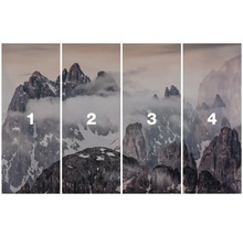 Motif de montagne en quatre parties pour la décoration murale