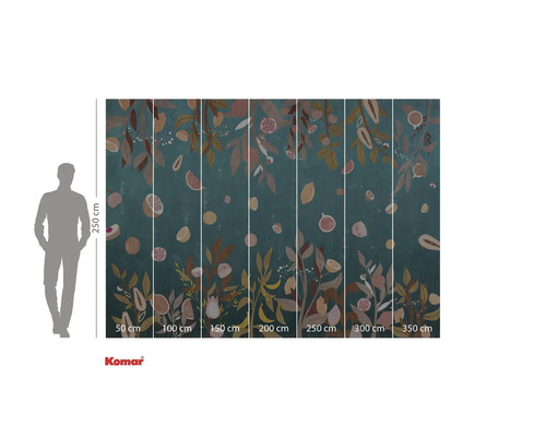 Papier peint photo Komar avec motif de fruits et de plantes et indications de taille