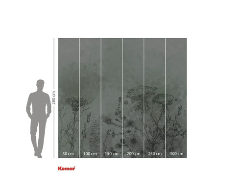 Papier peint photo avec motif floral et indications de taille