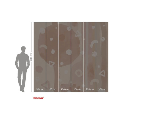 Papier peint photo Komar avec motif abstrait, 280 cm de haut et disponible en largeurs de 50 cm à 300 cm.