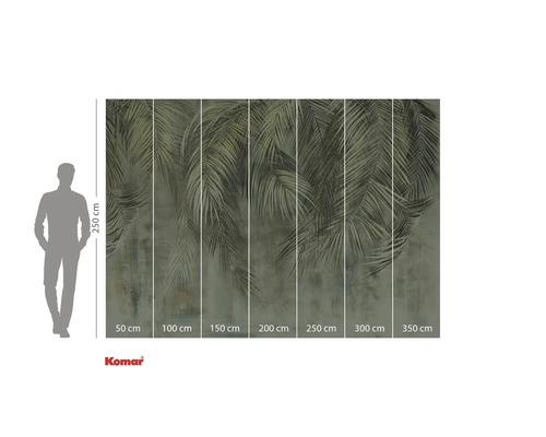 Papier peint photo Komar avec motifs de palmiers et indications de taille