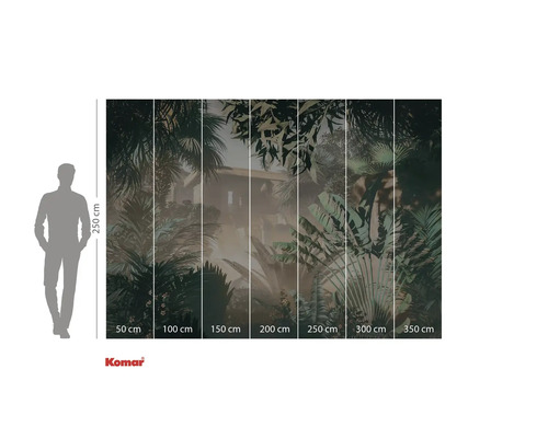 Papier peint photo avec motif de jungle et indications de taille