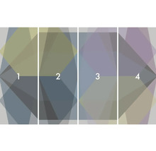 Vierteiliges geometrisches Muster für die Wandgestaltung