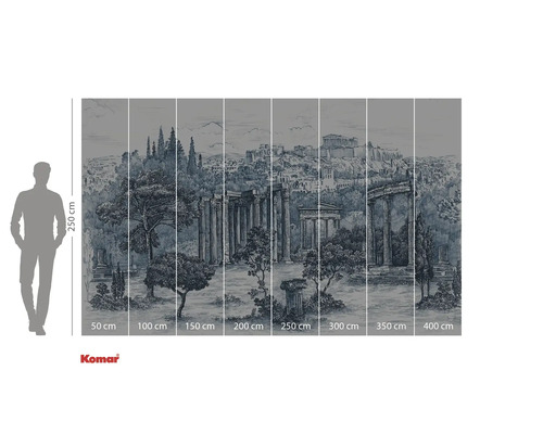 Papier peint photo avec vue sur Athènes, Grèce et indications de taille