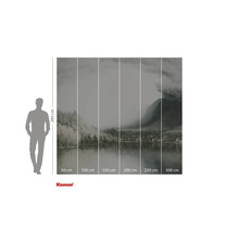 Papier peint photo Komar avec un motif de lac dans le brouillard, dimensions incluses