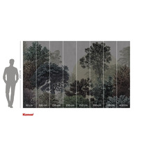 Papier peint photo avec motif de forêt et indications de taille