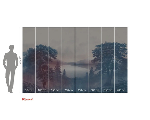 Papier peint photo avec paysage forestier et lac pour la décoration murale