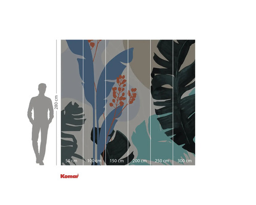 Fototapete mit Pflanzenmotiv und Größenangaben