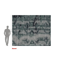 Papier peint photo Komar avec motif abstrait et géométrique et indications de taille.
