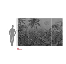 Papier peint photo avec motif de jungle et indications de taille