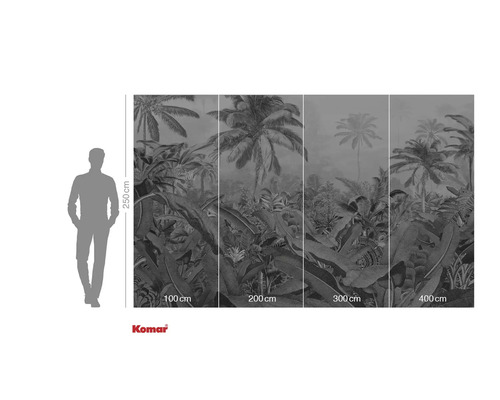 Papier peint photo avec motif de jungle et indications de taille