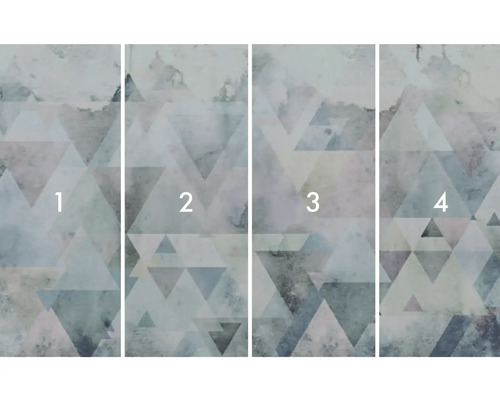 Papier peint photo en quatre parties avec motif abstrait de triangles
