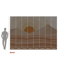 Papier peint photo Komar avec paysage désertique et soleil levant, 280 x 400 cm