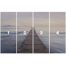 Papier peint photo en quatre parties avec jetée au bord de la mer