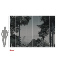 Papier peint photo avec des palmiers et des indications de taille