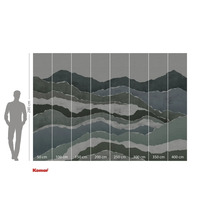 Papier peint photo avec motif de montagne et indications de taille