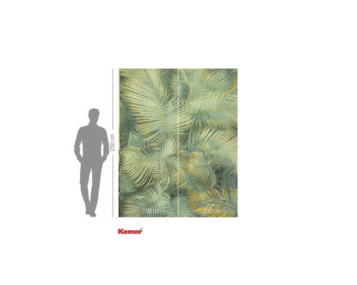 Papier peint photo Komar avec feuilles de palmier, 250 cm de haut et 200 cm de large