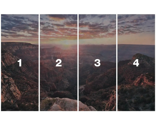 Image murale en quatre parties avec motif de paysage