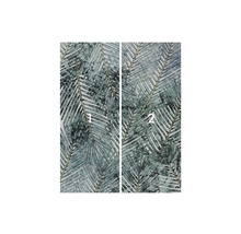 Motif de papier peint en deux parties avec motif végétal