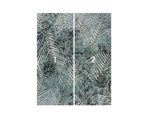 Motif de papier peint en deux parties avec motif végétal