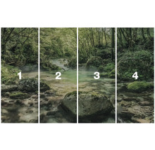 Papier peint photo en quatre parties avec des motifs de rivière forestière
