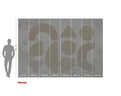 Papier peint photo avec motif géométrique abstrait et indications de taille