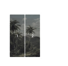 Papier peint en deux parties avec motif de palmier