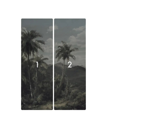 Papier peint en deux parties avec motif de palmier